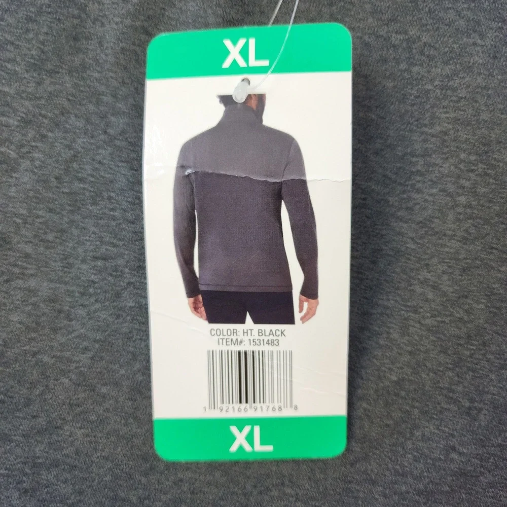 32 Degrees Heat Mens XL Quarter Zip Pullover Heather Gray Thermal Base Layer NEW